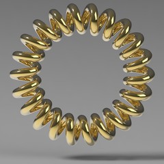 Coil spring. 3D illustration. 3D CG.