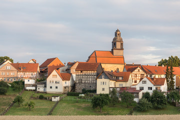 german village in the evening