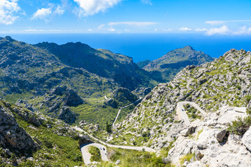 Fototapeta na wymiar Port de Sa Calobra - beautiful coast street and landscape of Mallorca, Spain