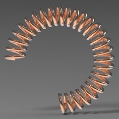 Coil spring. 3D illustration. 3D CG.