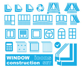 Fototapeta na wymiar set of window variations icons