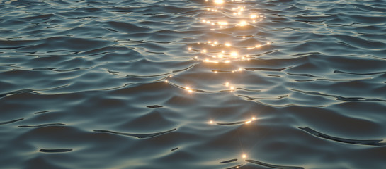 Sparkling sunlight on oceanic waves - Powered by Adobe