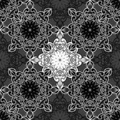 Seamless decorative pattern. Ornament with mosaic elements