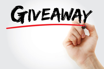 Hand writing Giveaway with marker, concept background