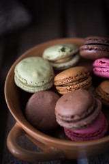 Colorful and delicious french macarons