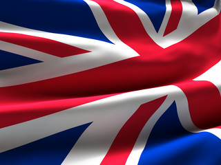 UK flag Flag Waving in the Wind - 3d illustration