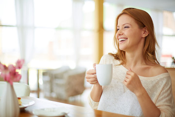 Woman at cafe