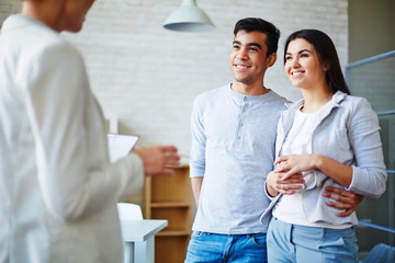 Couple working with realtor