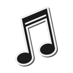 flat design music note icon vector illustration