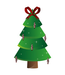 flat design christmas tree icon vector illustration