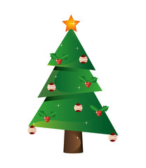 flat design christmas tree icon vector illustration