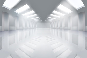 Obraz premium Large empty hall. Vector illustration.