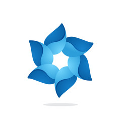 Water Drops in a swirl star logo.