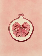 Pomegranate based on ancient greek pottery and ceramics red-figure drawings