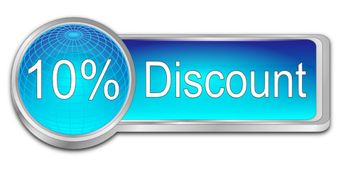 10% Discount button - 3D illustration