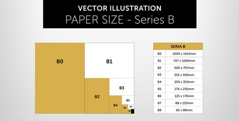 Internetional paper - formats & sizes - series B - obrazy, fototapety, plakaty