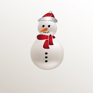 christmas snowman natural paper 3D vector