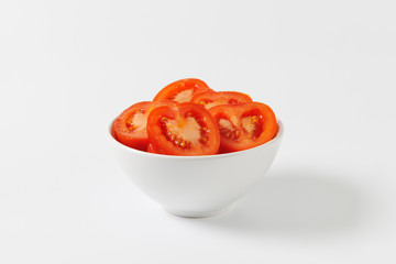 Fresh halved tomatoes