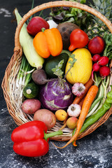 basket with vegetables