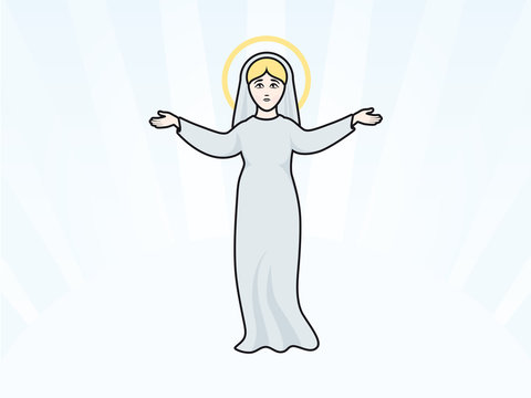 Virgin Mary vector. Vector illustration holy women
