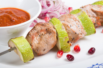 Grilled kebab meat