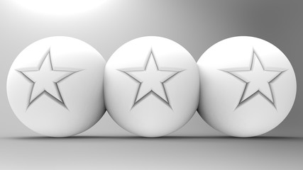 Star Ball. 3D illustration. 3D CG. Format 16:9.