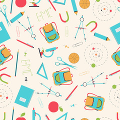Back to school seamless background pattern.