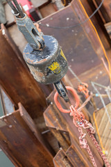crane hook on a construction site