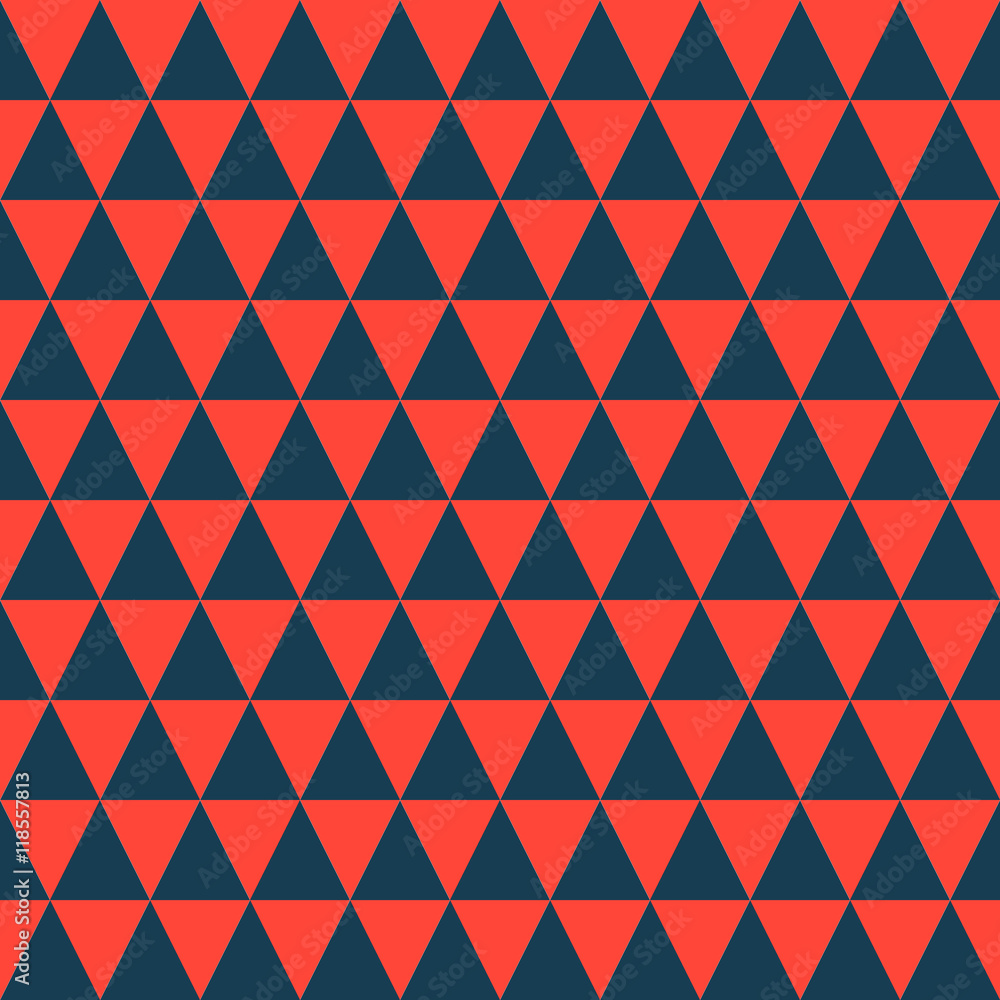 Aufkleber abstract geometric pattern. seamless background of red, and black triangles.