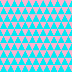 Fototapeta na wymiar Pink and mint triangle vector pattern