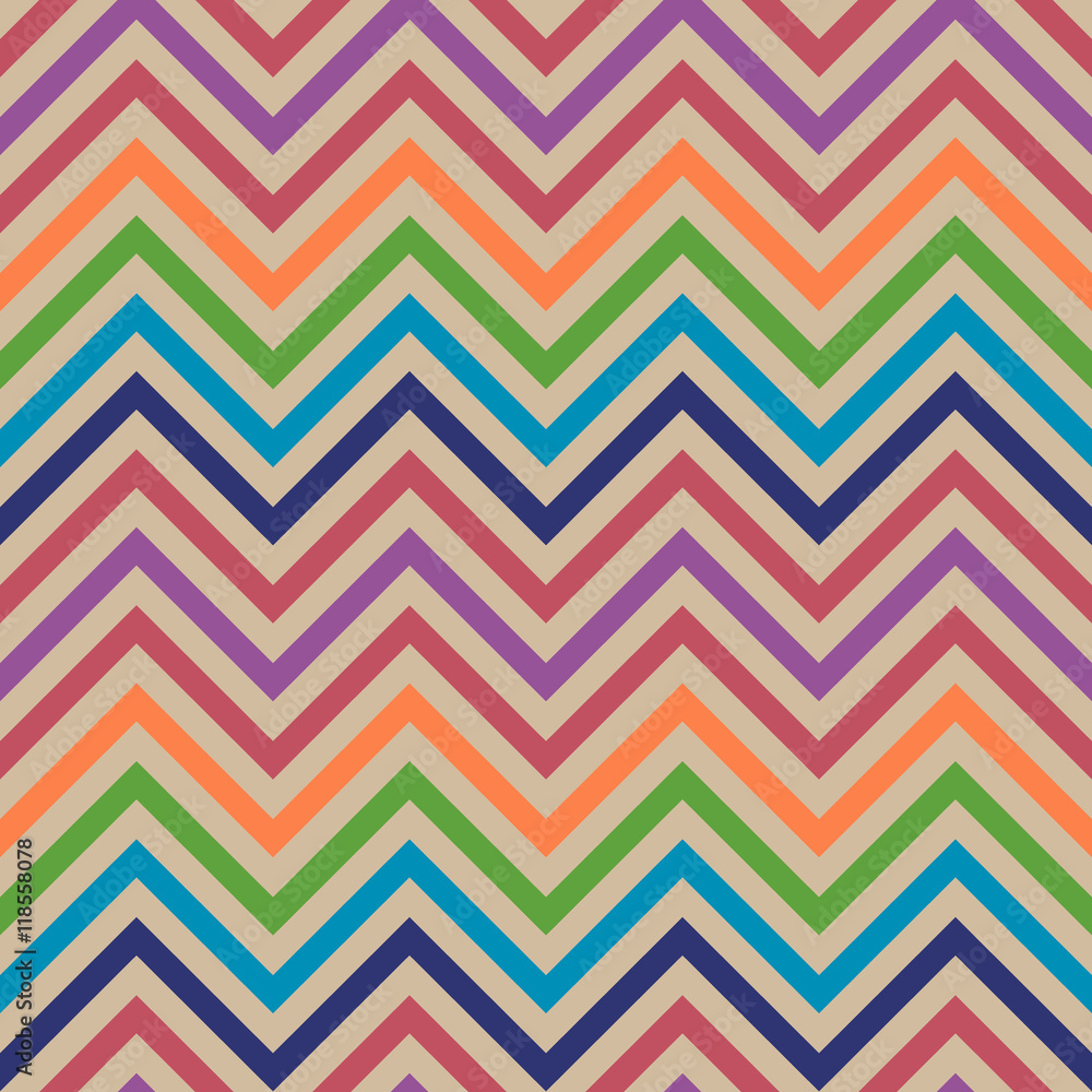 Poster colorful zigzag vector seamless pattern. chevron pattern