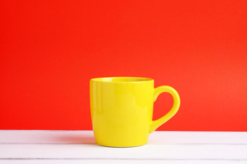 Colorful yellow cup.