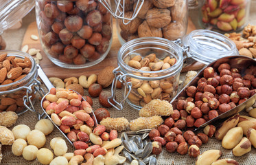 Variety of nuts composition