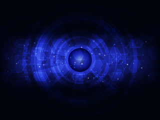 Abstract blue futuristic digital technology background. Vector illustration