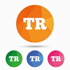 Turkish language sign icon. TR translation