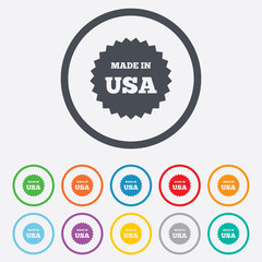 Made in the USA icon. Export production symbol.