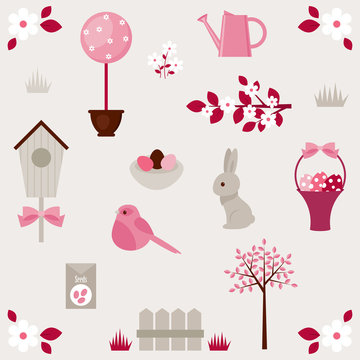 Spring vector icons set