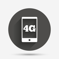 4G sign. Mobile telecommunications technology.