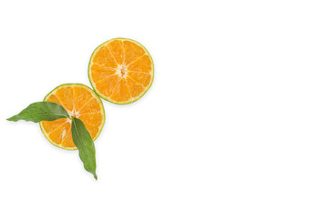Orange fruit on white background