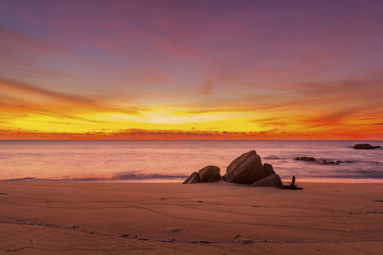 Sunset At Promthep Cape In Phuket Southern Thailand