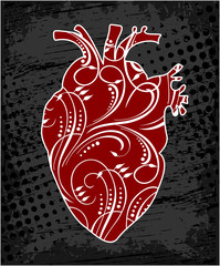 Anatomical floral human heart.
