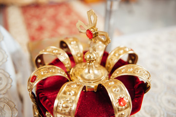 various accessories for the wedding in the church