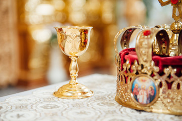 various accessories for the wedding in the church