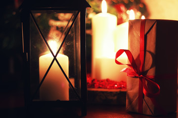 dark candle lantern holiday