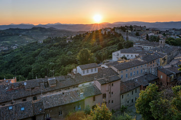 Obraz premium Perugia panorama from Porta Sole at sunrise