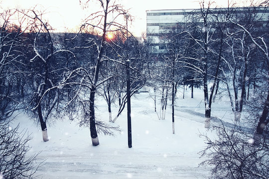 city footpath winter
