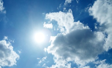 Thailand : Sun on cloudy sky