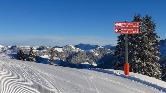 Signboard on top of Mt Wispile, ski area