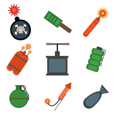 Vector isolated bombs icons set.