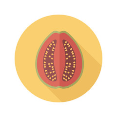 Guava flat icon. Tropical fruit